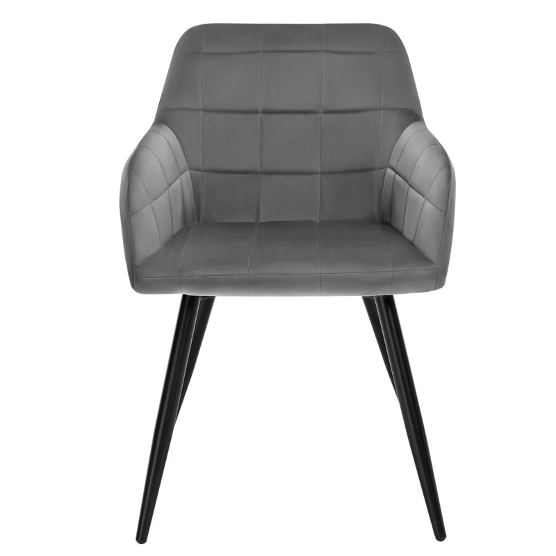 Palumbo Upholstered Dining Chair, Dark Grey, Black, 1