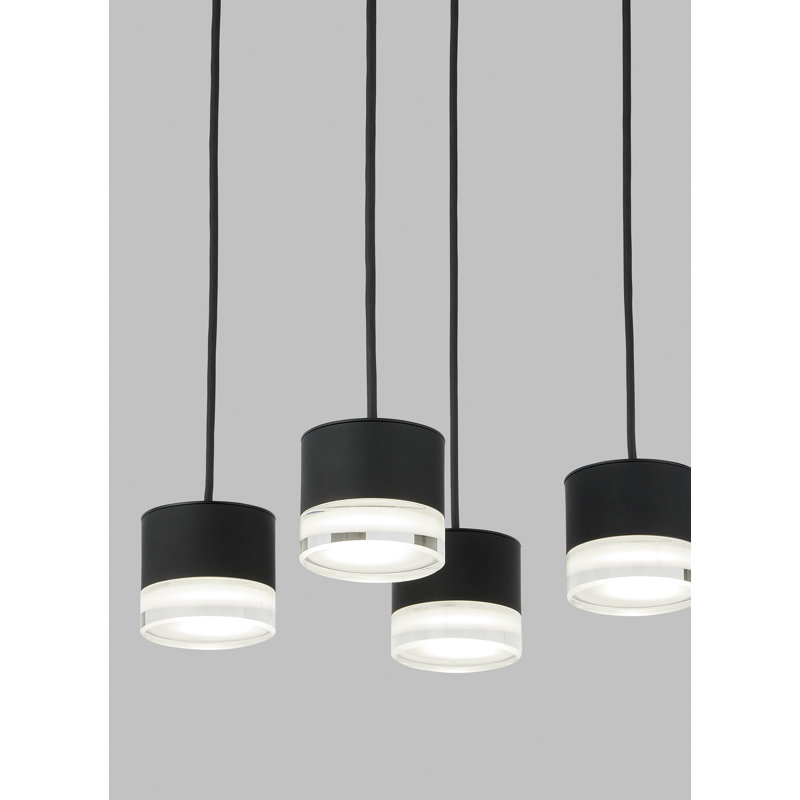 Gable 4 - Light LED Pendant, Nightshade Black