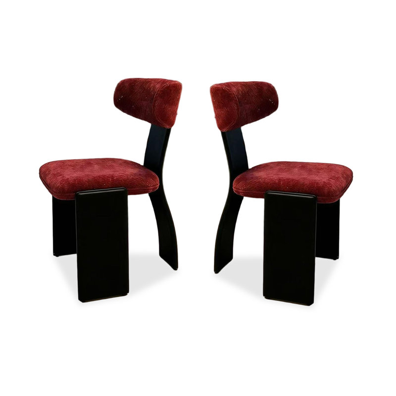 Chaise d'appoint à dossier rouge rouge (ensemble de 2), Red