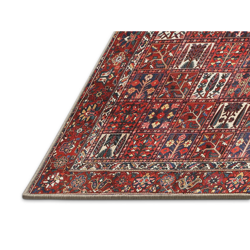 Tapis rouge / noir Patchwork, Rectangle 5 pi x 8 pi