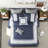 Elegant 8-piece Polyester Bedding Sets, Navy Comforter For Home Decor