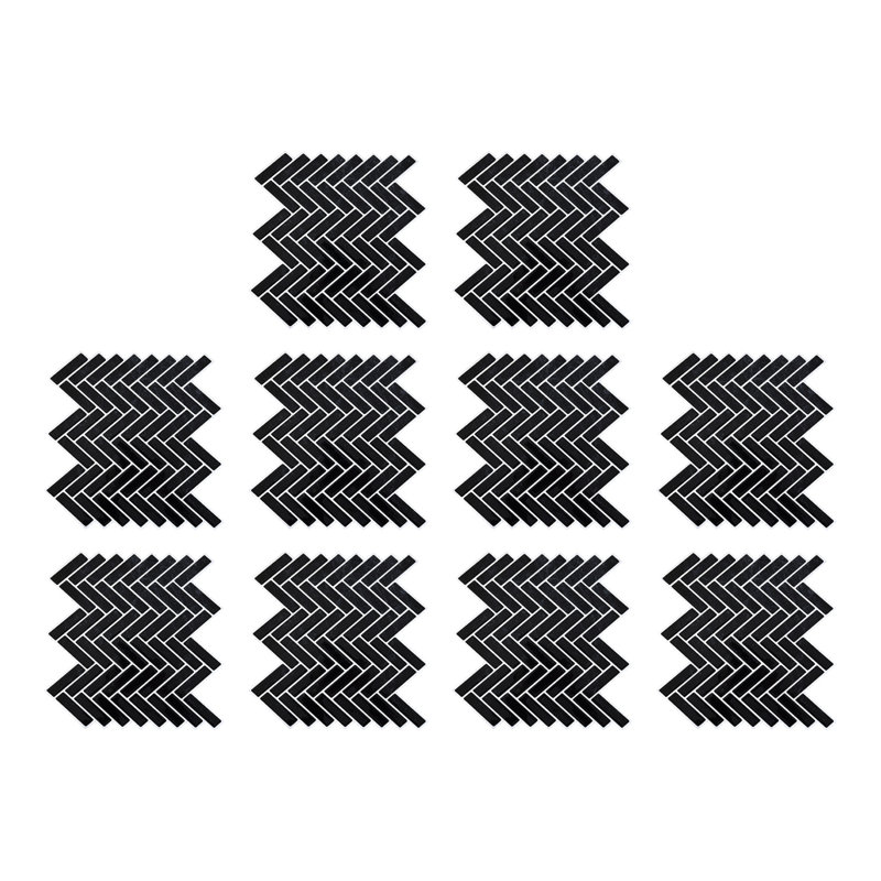 30.5 x 30.5 cm PET/PU Tile , Black/White