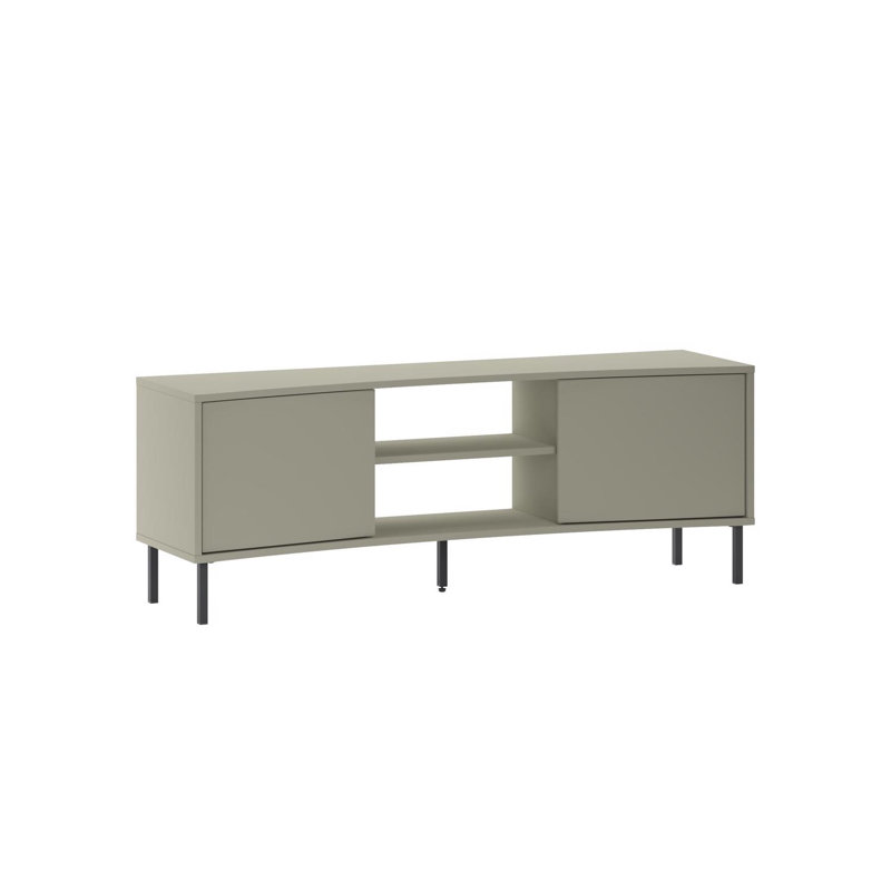 Frem Modern Curved TV Stand 2 Door Unit, Green