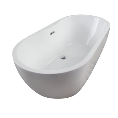 Penney 60.75'' x 29.37'' Soaking Acrylic Bathtub
