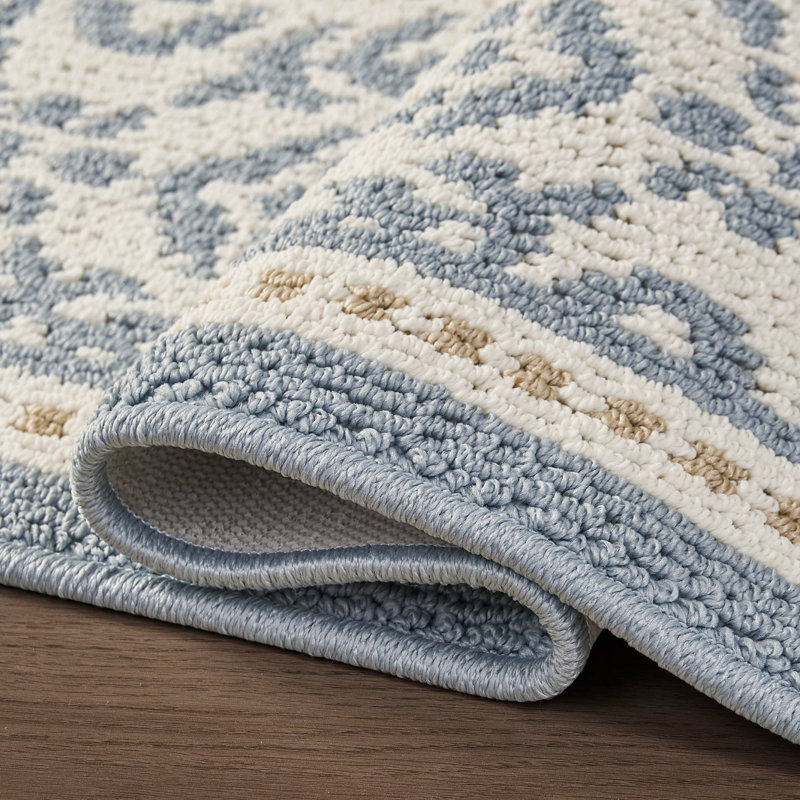 Laura Ashley Barnsley, Bleu, Tapis de couloir 2 pi x 6 pi