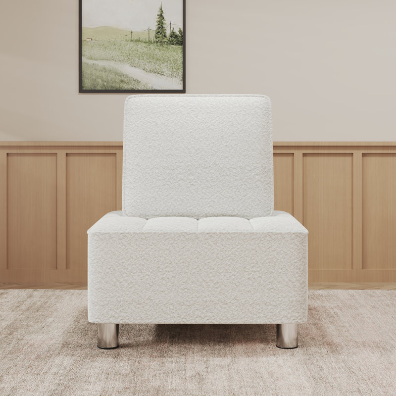 Canapé rembourré confortable de 31 po Rymann, Blanc