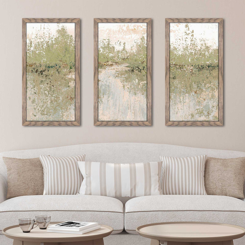 "Neutral Wild Fields", reproduction sur acrylique 3 pièces, H 25,5 po x l 40,5 po x P 1 po