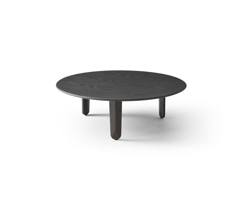 41" Black Solid Wood Round Coffee Table