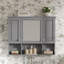 Armoire de salle de bain murale, armoire à miroir avec tablettes ouvertes