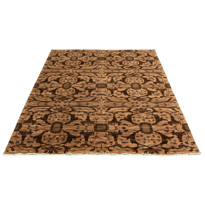 One-of-a-Kind Rectangle 8'1" X 10' New Age Wool Area Rug in Brown/Tan/Dark Brown