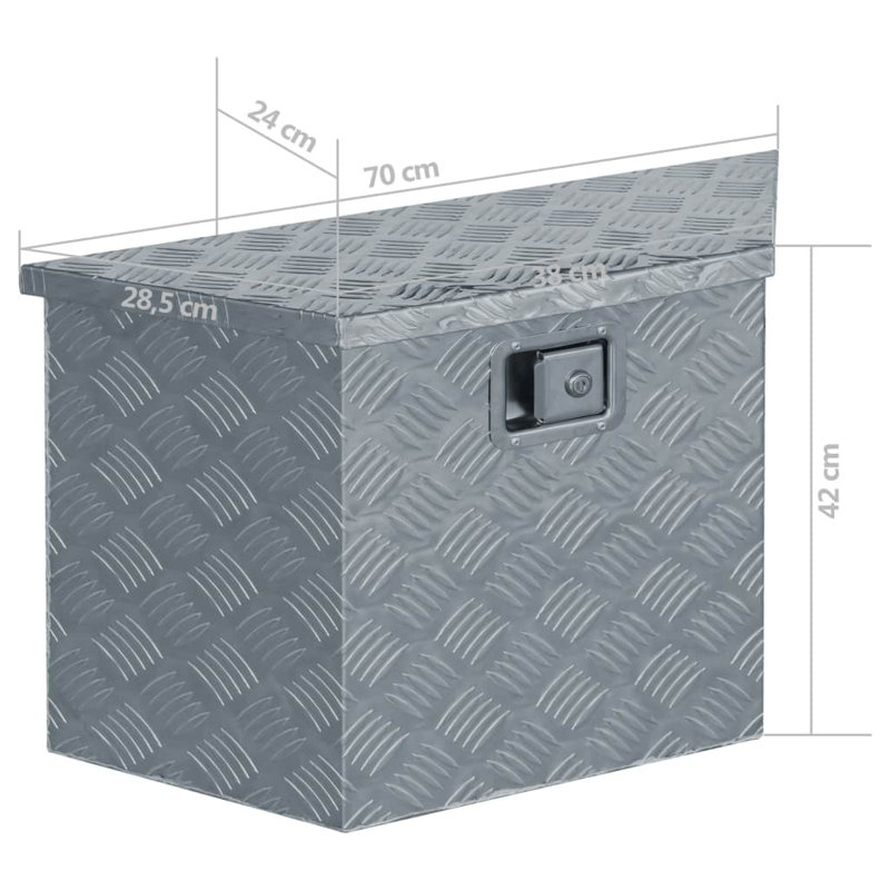 Tool Box Outdoor Storage Box with Locking System Tool Chest Aluminum