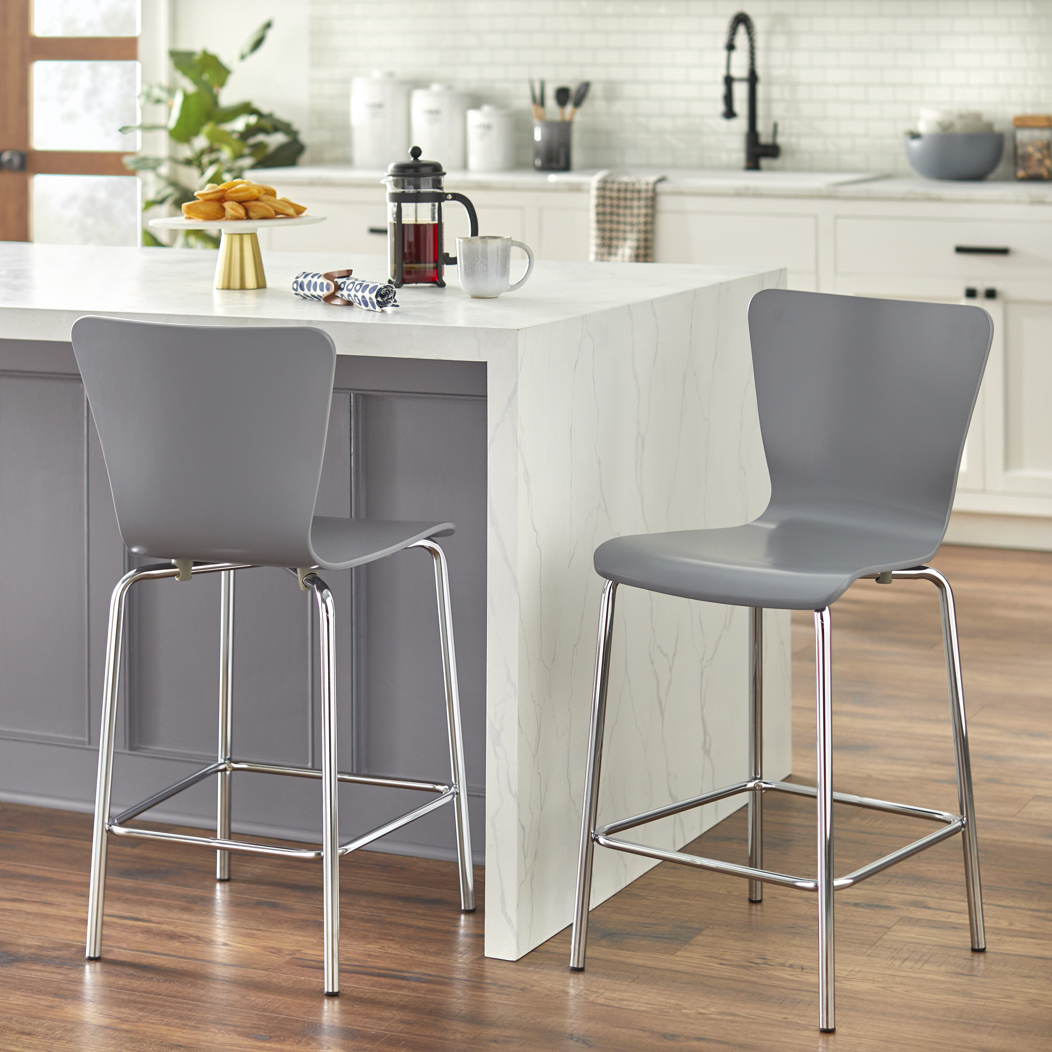 Grey plastic bar discount stools