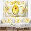 Motif tapisserie abstrait jaune sur fond blanc-28497555
