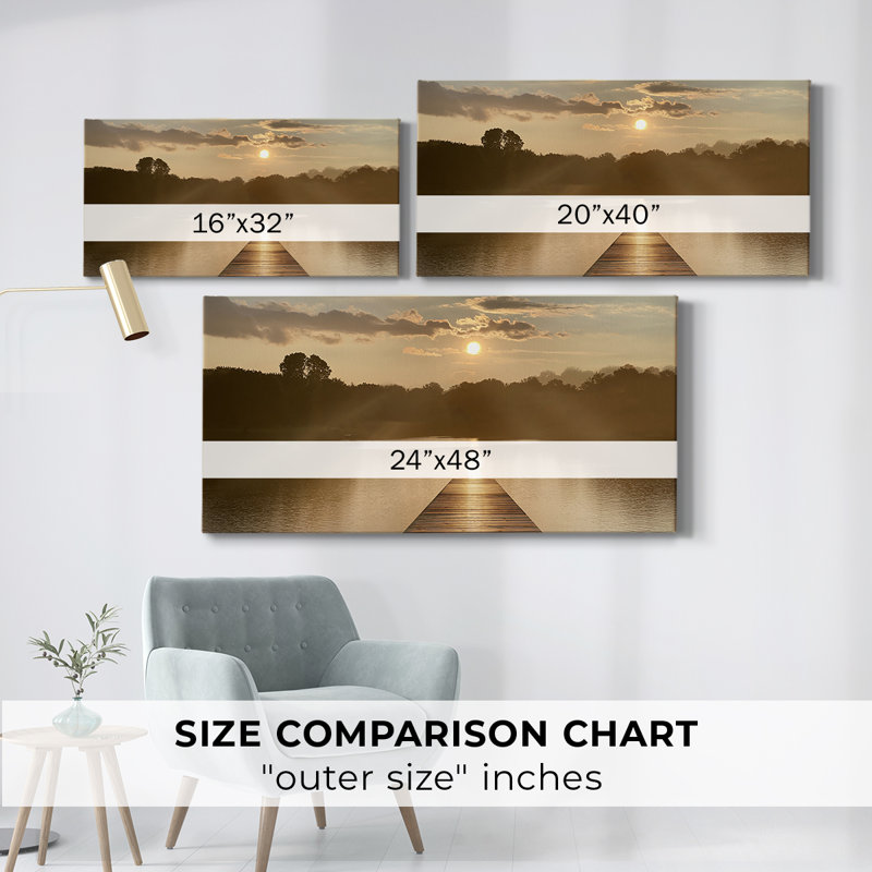 Sunrise Dock - Toile tendue avec châssis - Prêt à accrocher