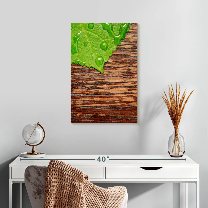 Dewy Hydrangea Leaf, 24" H x 16" W