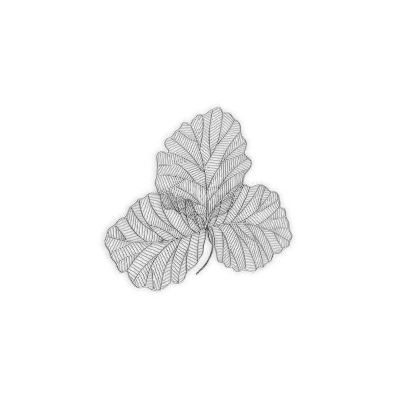 Tri Leaf Metal Wall Décor, 38" H x 50" W x 2" D, Silver