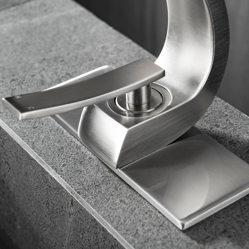 Robinet pour salle de bain à un trou Basin, Nickel brossé