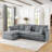 L-ShapeModern Sectional Sofa with Ottoman-1342094613