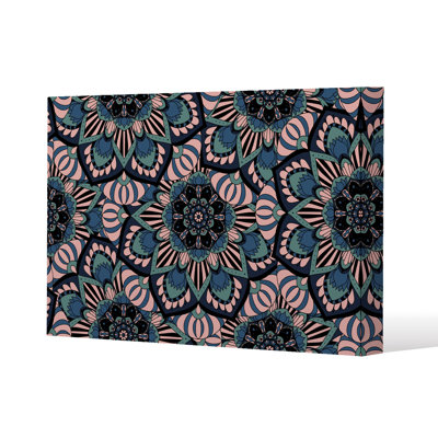 Mandalas pattern Slim Style Canvas Print, 15mm Slim Real wood.