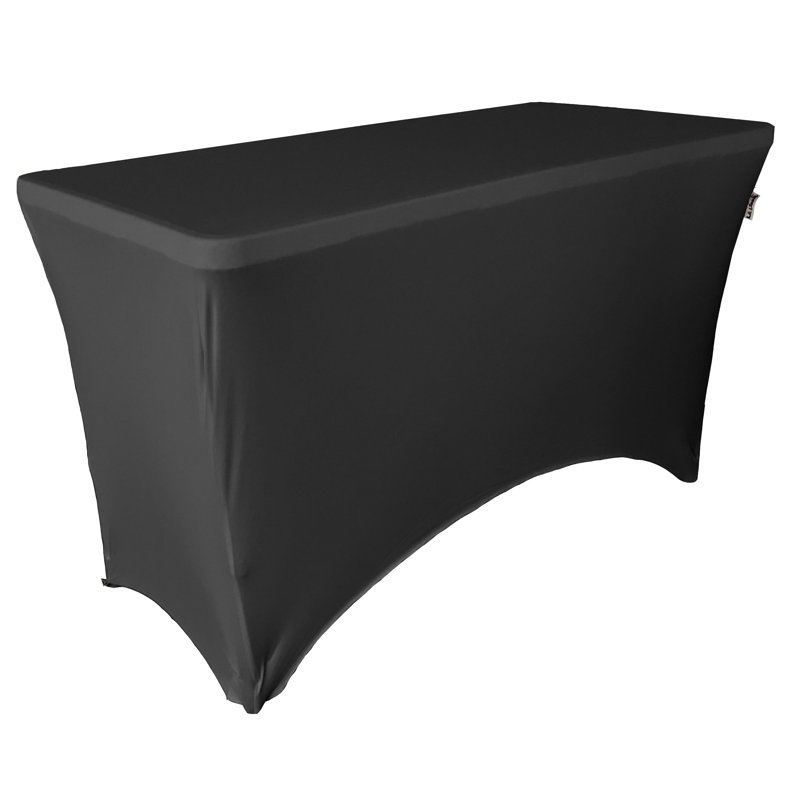 Riviere Spandex Rectangular Tablecloth, 72"L X 30"W X 30"H, Black