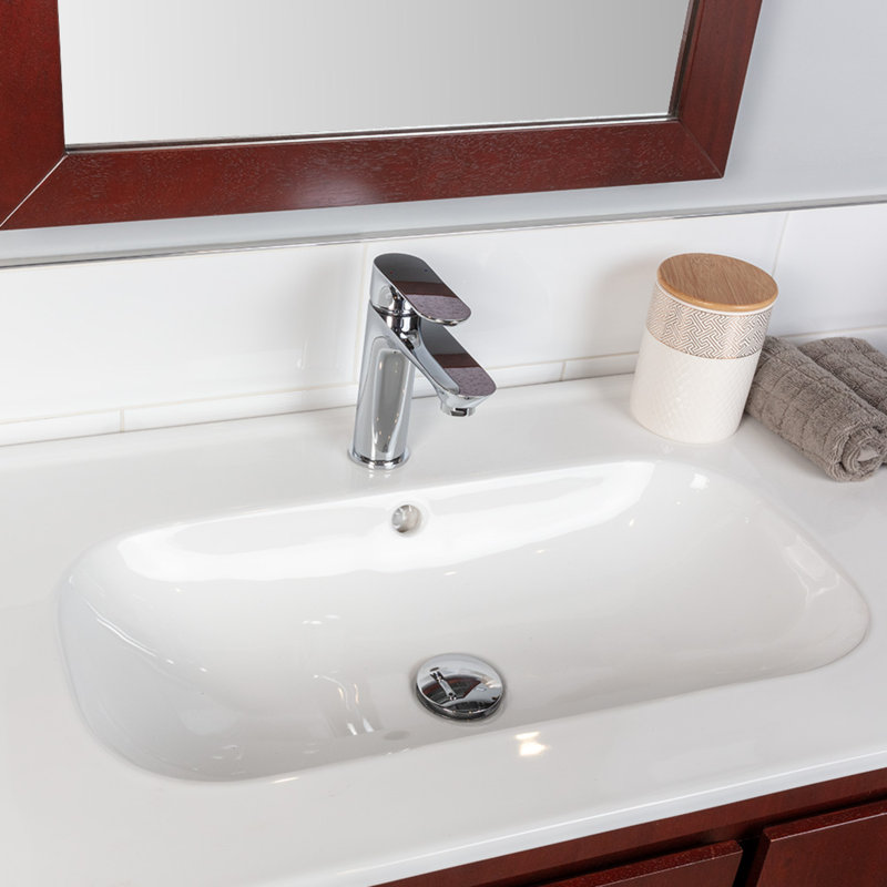 Flou Single Hole Bathroom Faucet with Drain Assembly, Polished Chrome