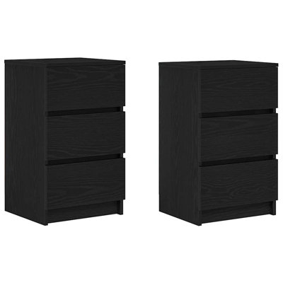 Bedside Cabinets With 3 Drawers 2 Pcs 39X35x65 Cm
