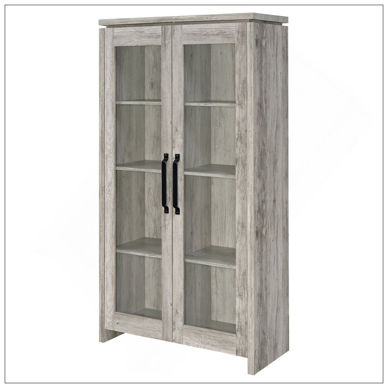 Myerson Grey Driftwood 2-Door Engineered Wood Tall Cabinet