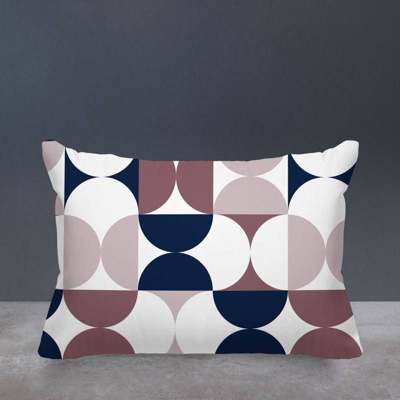 Coussin décoratif intérieur / extérieur Griffin, Mauve / bleu marine