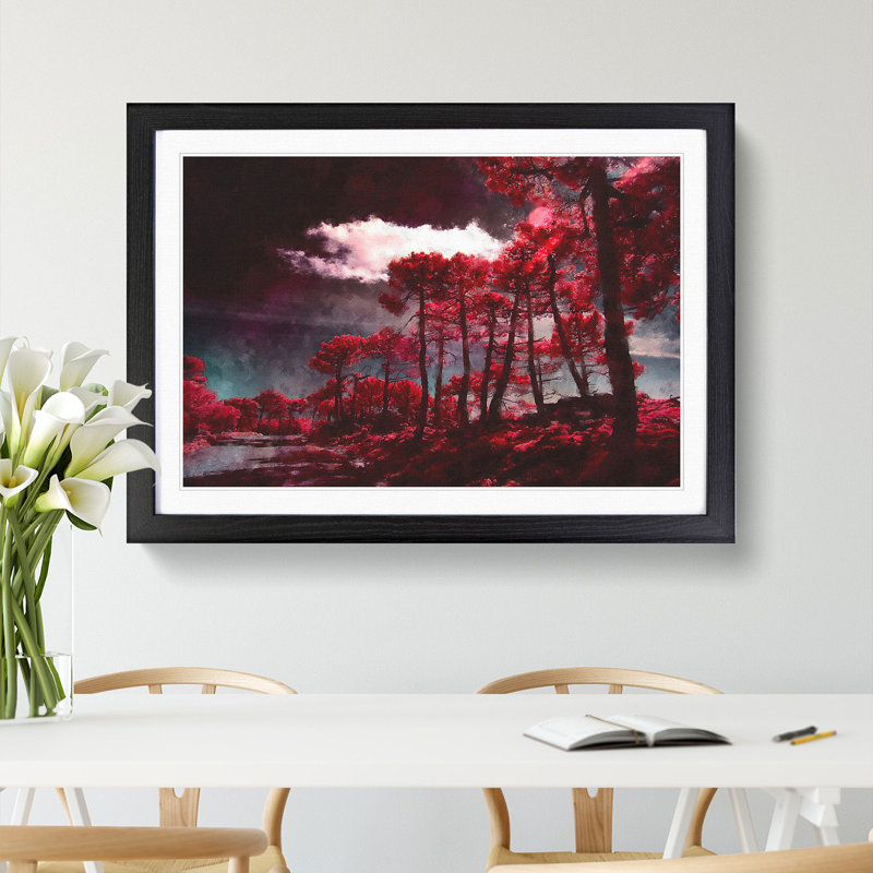 Plum Forest - Picture Frame Painting Print, Black Framed, 62cm H x 87cm W x 2cm D