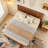 Bed Frame With LED Lights, Modern Wooden Corrugated Curved Lines-1045801319
