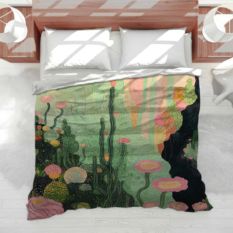 Édredon floral paysage naturel literie Shabby Chic, Édredon grand