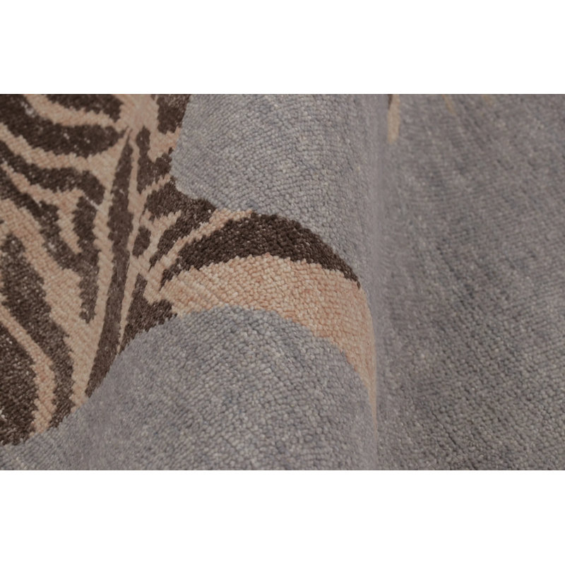 Rug & Kilim’S Distressed Tiger Rug In Gray With Beige And Brown Pictorial