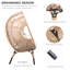 Fauteuils et chaises berçantes confortables en acier avec coussins beiges, style naturel pour la détente
