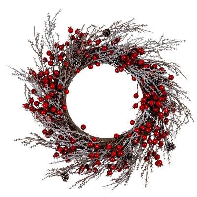 48 cm Feather Artificial Wreath