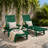 Green Outdoor HDPE Adjustable Reclining Chaise Lounge Chair With Wheels & Cup Holder (Set of 2)-2008686216-2002182210