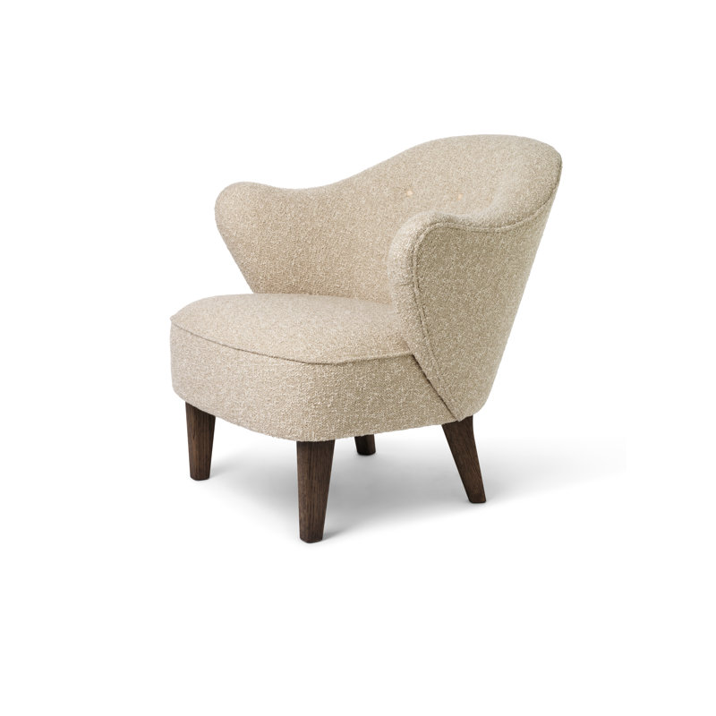 Brasilia Tufted Armchair, Dark Stained Oak, Sheepskin Honey