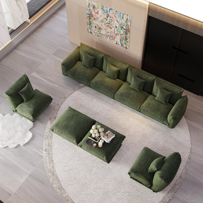 Canapé modulaire en chenille 8 pièces Cloud avec repose-pieds, canapé-lit modulaire réversible en tissu doux pour le salon, la chambre à coucher et le bureau