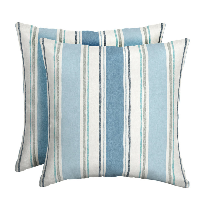 Housse et insert de coussin carré extérieur ARDEN Ruby, Rayures bleues