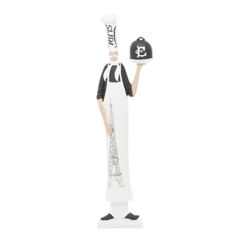 Sculpture polystone chef blanche