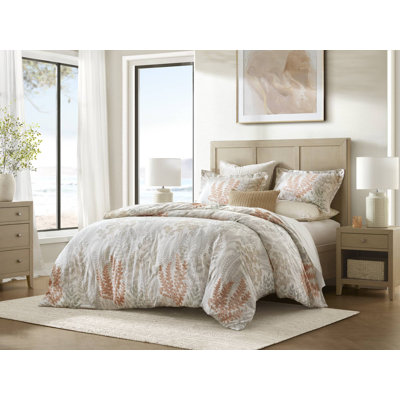 Botanical 100% Cotton Sateen 3-Piece King Duvet Cover Set