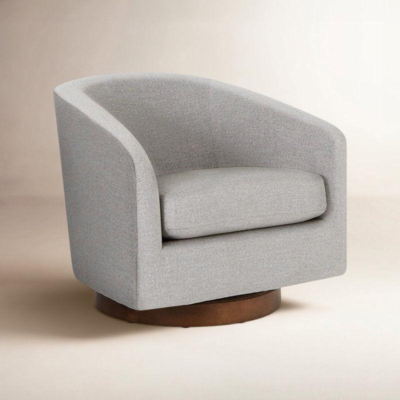 Fauteuil demi-tonneau pivotant Bennett, Panier en marbre Fredrickson
