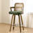 26.77" Upholstered Cane Back Counter & Bar Stool With Armrest-2129382415