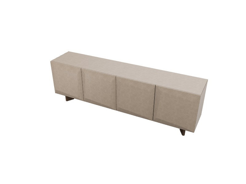 Alterego Sideboards Buffets, 31.13"H x 95"W x 19.75"D, Matt Pearl Beige Brushed/Smoke