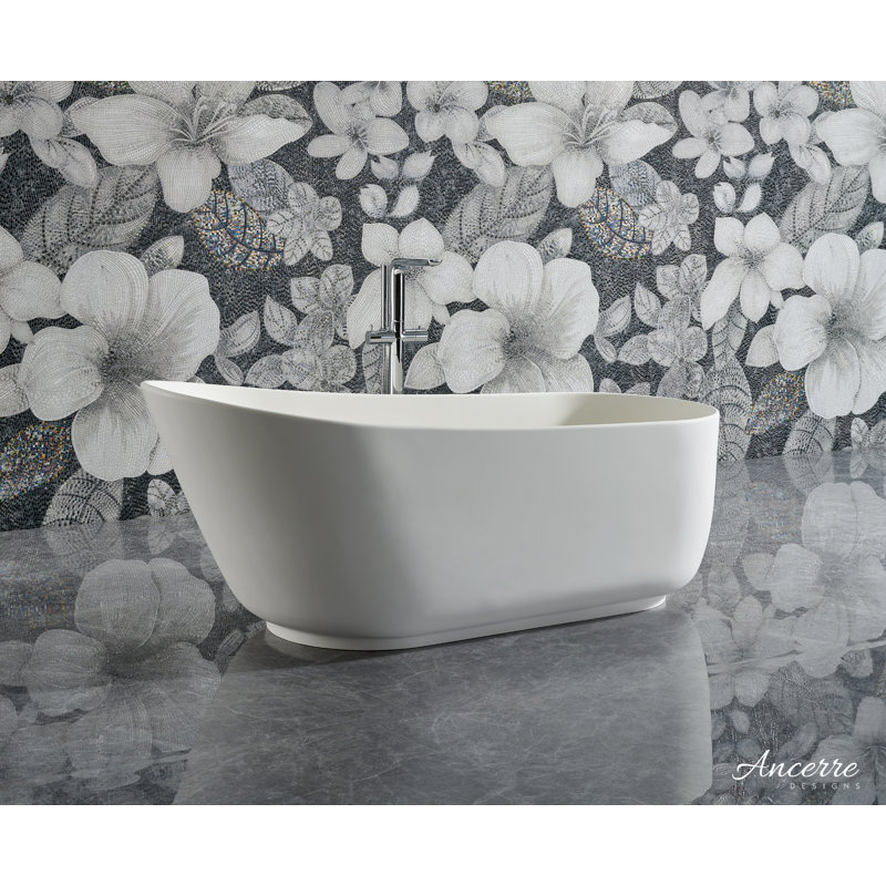 WHITMORE 67" Freestanding Solid Surface Bathtub in White