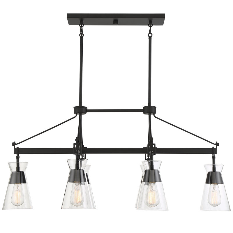 Lustre linéaire à 6 lumières Lakewood, Noir mat