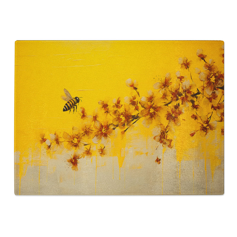 Bee Minimalism  Glass Chopping Board