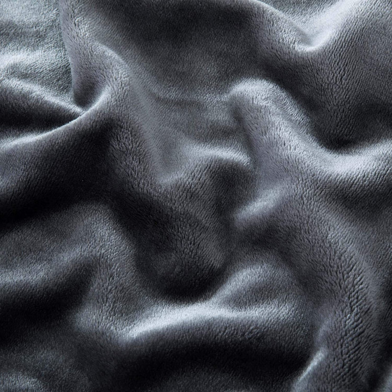 Zygi Reversible Mink Faux Plush Fur Fleece Throw/ Blanket, 200cm x 150cm	, Grey