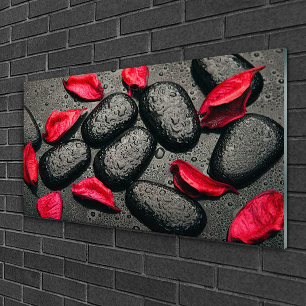 Glasbild Petals Stones Art