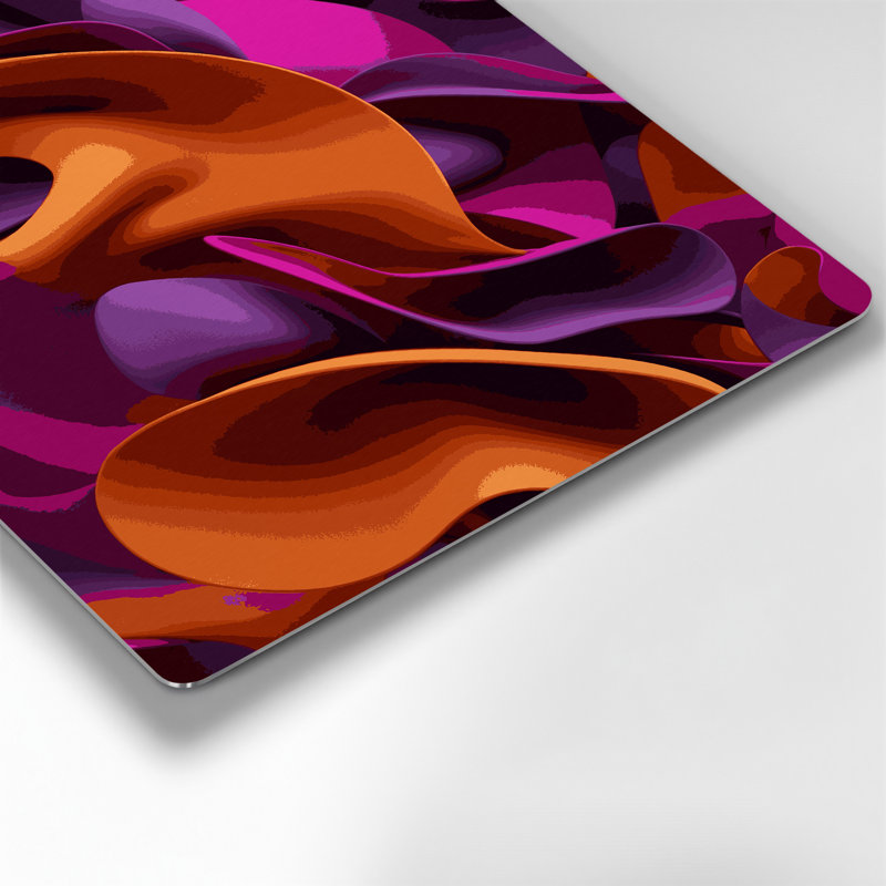 «Abstract Shapes» 71, art mural en métal mauve, H 16 po x l 16 po