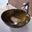 ANZZI Opus 16.875'' Lustrous Brown Tempered Glass Circular Bathroom Sink